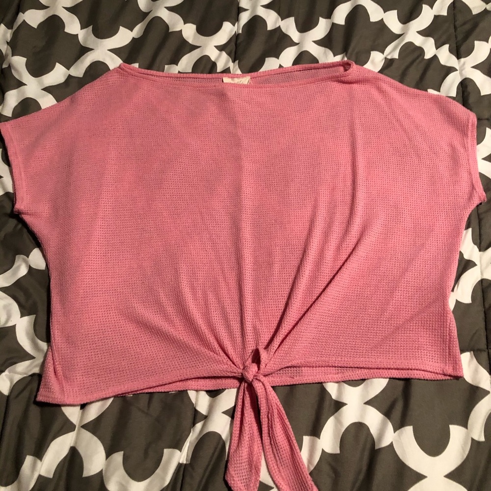 Off the shoulder waffleknit top